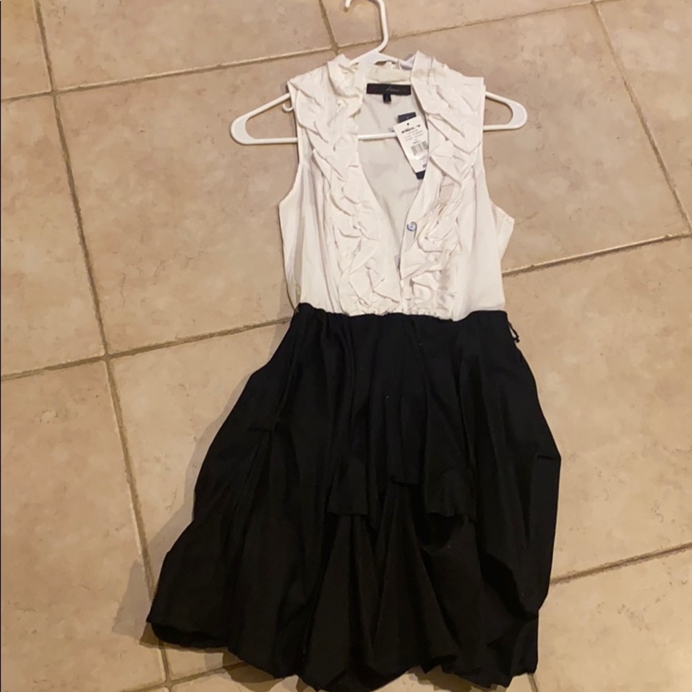 NWT black and white ruffle dress